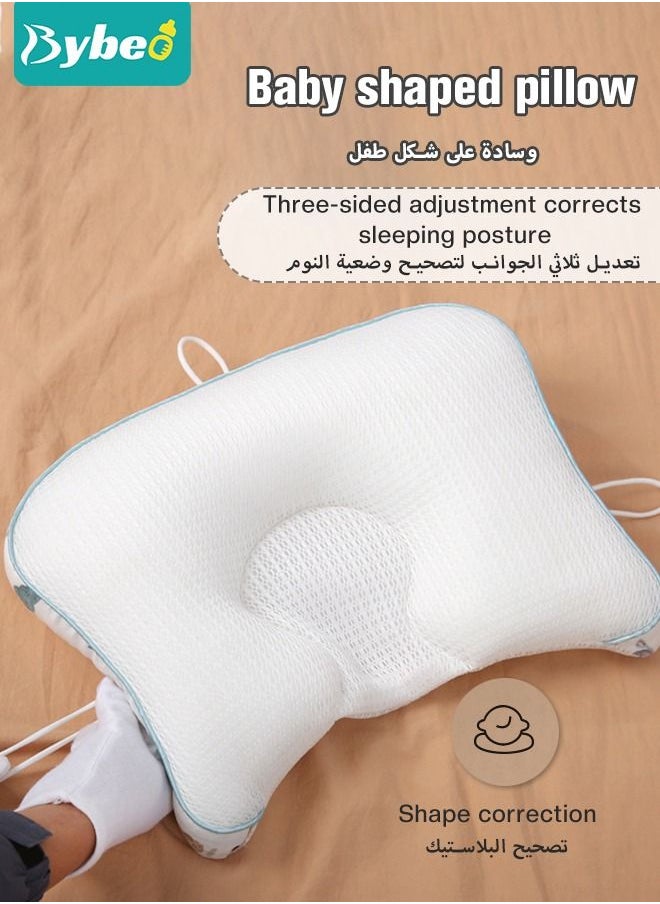 Bybeo Baby Newborn Nursing Sleeping Pillow with Flannel air conditioning blanket, Toddler Boys and Girls Breathable Lightweight Shaping Pillows Multifunctional Infant Head Support for Kids Infants Superhigh  - Image 2