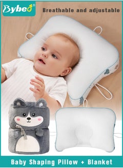 Bybeo Baby Newborn Nursing Sleeping Pillow with Flannel air conditioning blanket, Toddler Boys and Girls Breathable Lightweight Shaping Pillows Multifunctional Infant Head Support for Kids Infants Superhigh  - Image 1