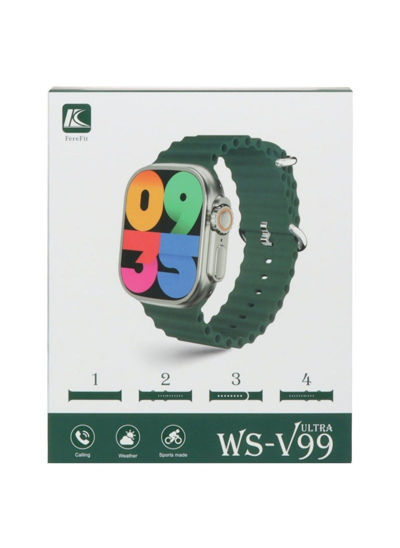 FereFit Premium Ferefit WS-V99 ULTRA_with 4 Straps Smartwatch_Black  - Image 2