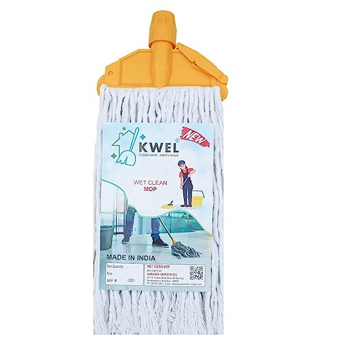 KWEL Wet Clip mop Head Multi-Purpose Cleaning Mop Suitable for All Types of Floor - Pack of 1 - Image 1