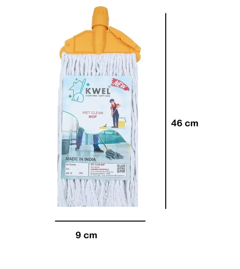 KWEL Wet Clip mop Head Multi-Purpose Cleaning Mop Suitable for All Types of Floor - Pack of 1 - Image 3