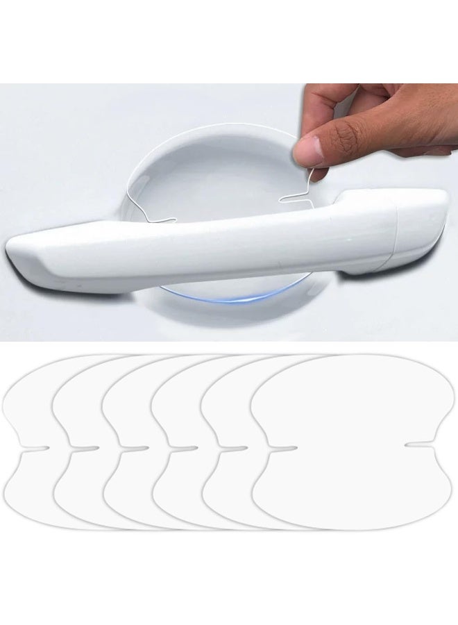 10 Pieces Of Door Handle Protection Stickers, Universal Transparent Tpu Scratch Resistant Car Door Handle Protection Film, Suitable For Most Car Handle Side Paint Protection Stickers 8cm*9cm (Transparent) - Image 1