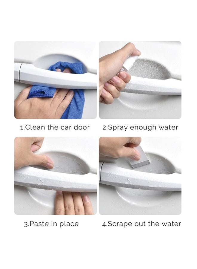 10 Pieces Of Door Handle Protection Stickers, Universal Transparent Tpu Scratch Resistant Car Door Handle Protection Film, Suitable For Most Car Handle Side Paint Protection Stickers 8cm*9cm (Transparent) - Image 4