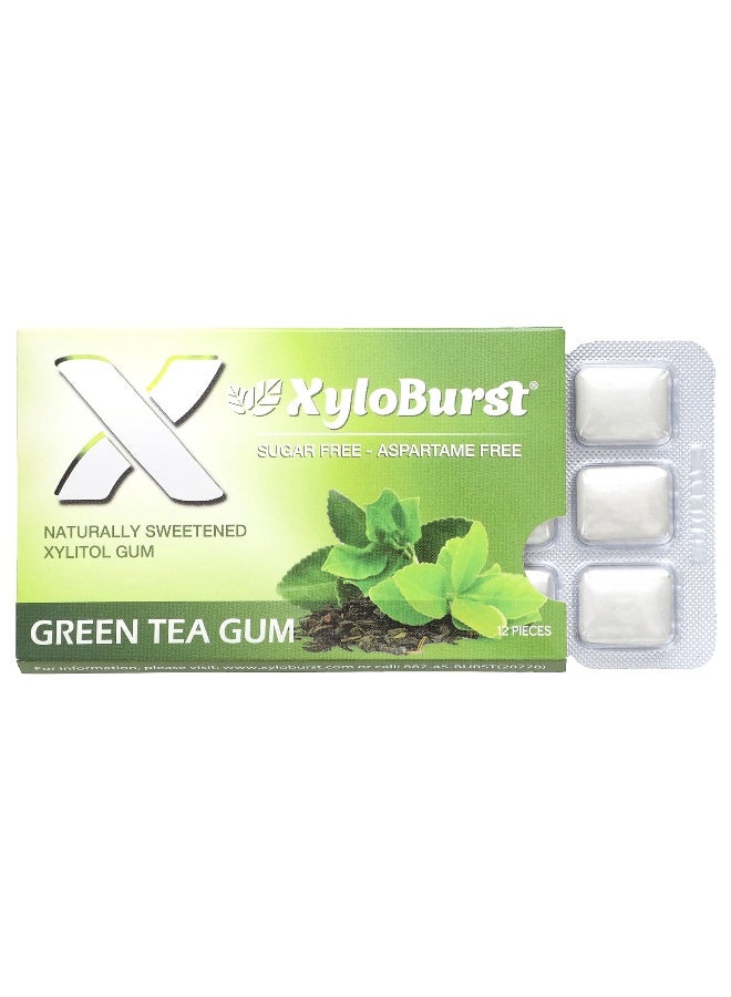 Xyloburst Xyloburst, Xylitol Gum, Green Tea, 12 Pieces - Image 1