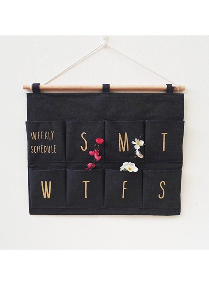Cute Home Fabric Organizer Wall Mounted Multi-Layer Storage Bag