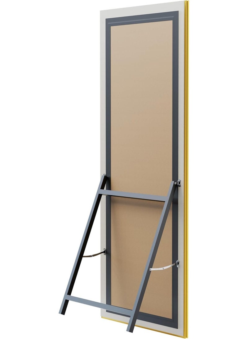 Full Length Mirror 160 × 60 cm, Large Floor Mirror with Golden PVC Frame, Standing, Wall-Mounted or Leaning Against Wall, Rectangle Dressing Mirror for Bedroom, Living Room & Home Decor - Image 4