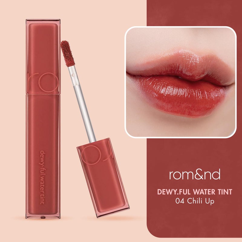 rom&nd DEWYÂ·FUL WATER TINT 04 CHILI UP|Glossy|high pigment|moisturizing|non-sticky|Hydrated lips||colorful shades|High Shine|0.18oz - Image 3