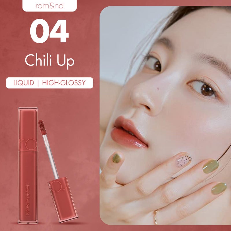 rom&nd DEWYÂ·FUL WATER TINT 04 CHILI UP|Glossy|high pigment|moisturizing|non-sticky|Hydrated lips||colorful shades|High Shine|0.18oz - Image 2