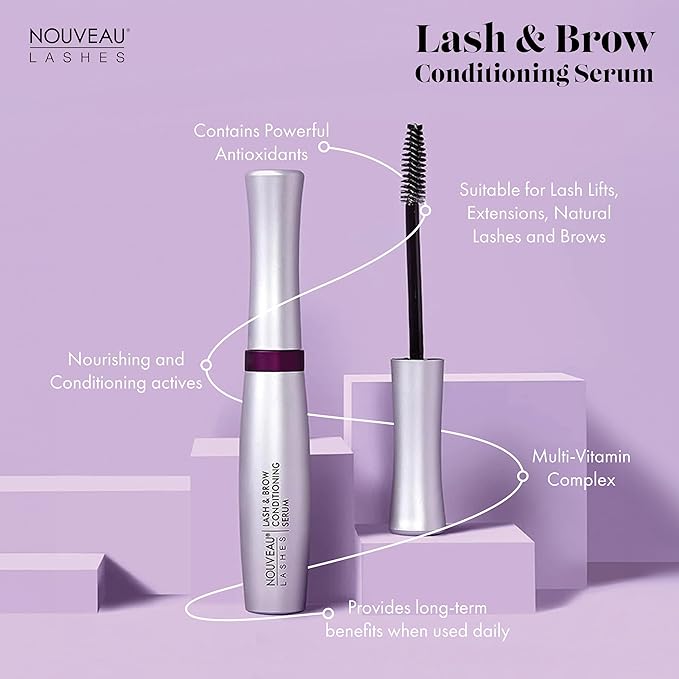 NOUVEAU LASHES سيروم conditioning للرموش والحواجب من Nouveau Lashes مناسب للاستخدام على الرموش الاصطناعية يحتوي على مضادات أكسدة قوية ومركب متعدد الفيتامينات نباتي 8 مل - Image 4