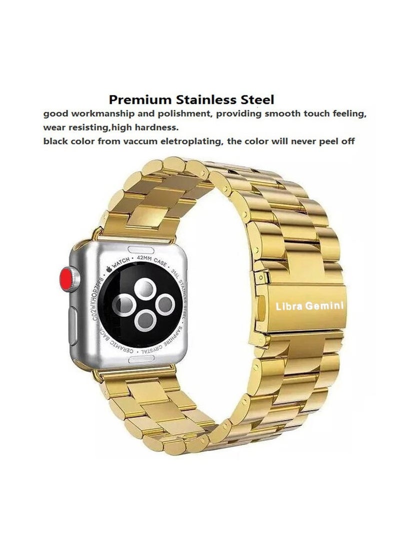 Compatible for Apple Watch Band 45mm 42mm 44mm Replacement Stainless Steel Metal iWatch Band for Apple Watch Series 7/6/5/4/3/2/1 - Image 2