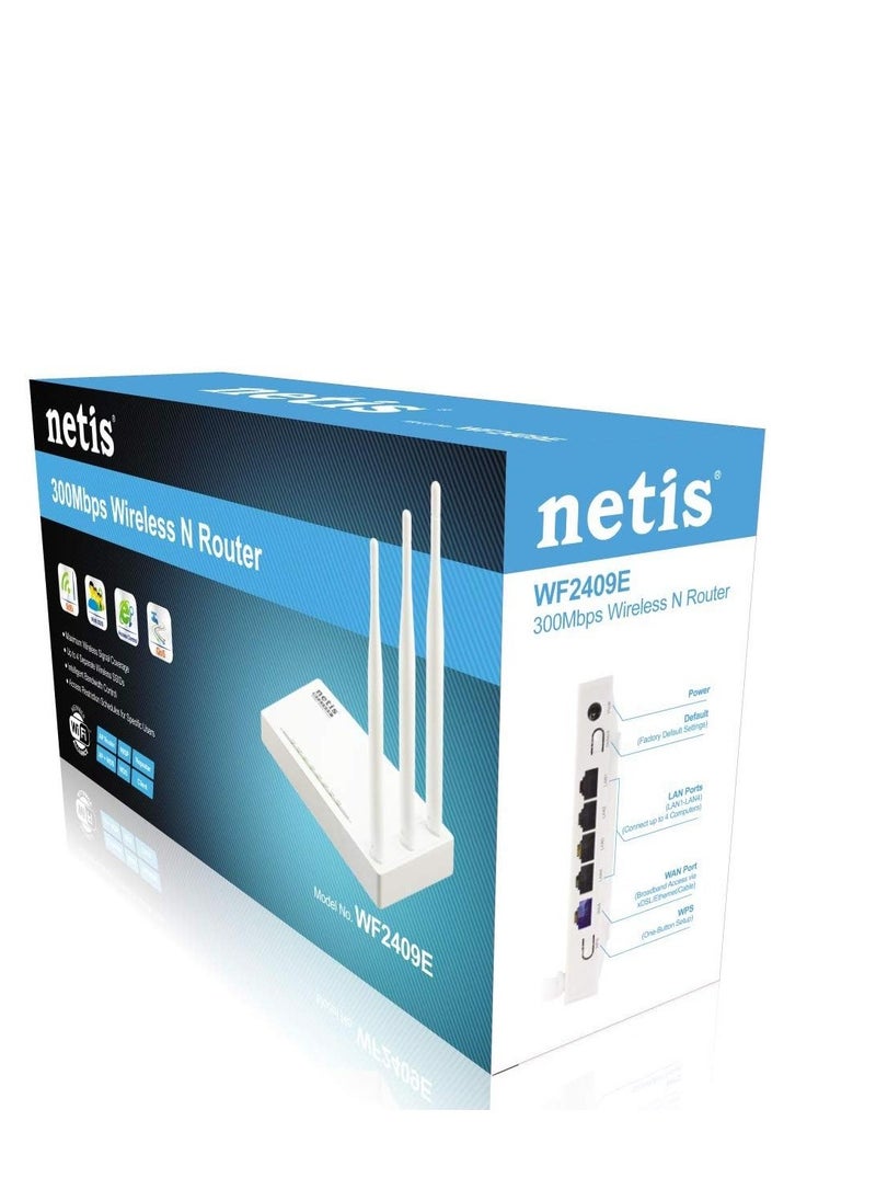 Netis Netis WF2409E 300Mbps High-Speed Wireless N Router | Smart 3 x 5dBi High Gain Antennas with Parental Control for Computers, Smartphones, Wireless Cameras  - Image 1