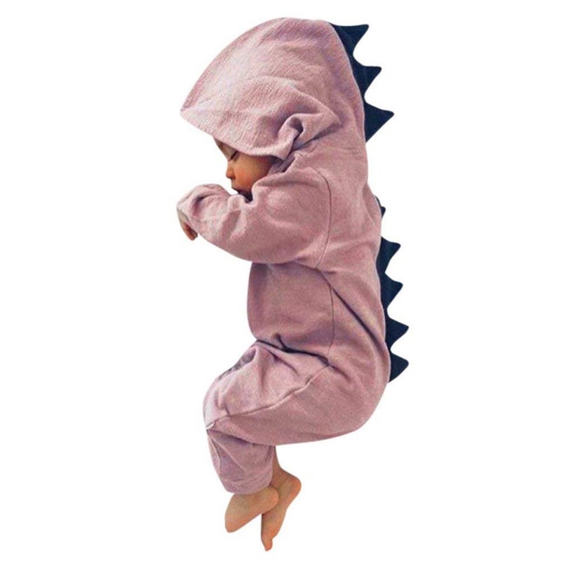 Noubeau Noubeau Interesting Infant Baby Kids Cartoon Dinosaur Hooded Romper Jumpsuit Layette Sets Clothes Pink 36 Months