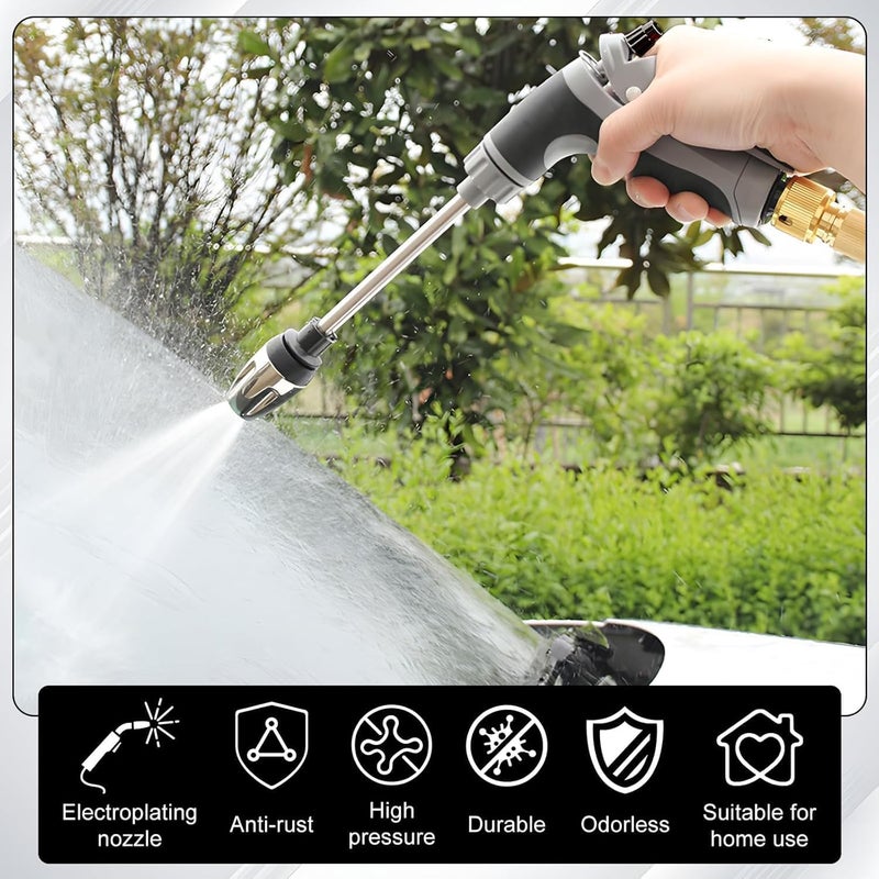 LINJIE Garden Hose Nozzle, Garden Hose Spray Gun with 3 Connectors, مسدس ماء ضغط عالي,3 Watering Patterns High Pressure Water Gun for Watering Lawn, Car Washing, Cleaning, Pets Wash - Image 2