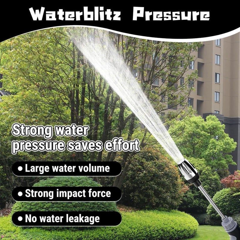 LINJIE Garden Hose Nozzle, Garden Hose Spray Gun with 3 Connectors, مسدس ماء ضغط عالي,3 Watering Patterns High Pressure Water Gun for Watering Lawn, Car Washing, Cleaning, Pets Wash - Image 5