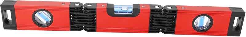 Magnetic Foldable Level, 3 Sections Flexible Level with Multi Angle Adjustment, Aluminum Alloy Leveling Tool with Clear Bubble Vials for Woodworking and DIY Projects (Red) - Image 3
