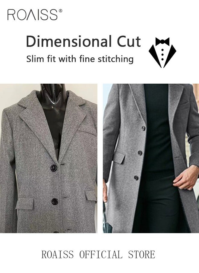 Men's French Coats Single Breasted Trench Coat Slim Fit Notched Collar Thermal Warm Oversized Business Formal Trench Coats Casual Windbreaker Jacket Office Outwear Tops - https://f.nooncdn.com/p/pzsku/ZE155057C960D04CB7E50Z/45/_/1702899812/d757f145-bddf-4e09-b719-f134a9bfede7.jpg?format=jpg&width=original