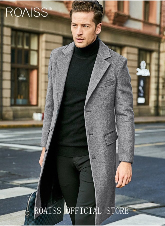 Men's French Coats Single Breasted Trench Coat Slim Fit Notched Collar Thermal Warm Oversized Business Formal Trench Coats Casual Windbreaker Jacket Office Outwear Tops - https://f.nooncdn.com/p/pzsku/ZE155057C960D04CB7E50Z/45/_/1721036862/8db3400f-7238-4e83-a1c4-08d6ee392108.jpg?format=jpg&width=original