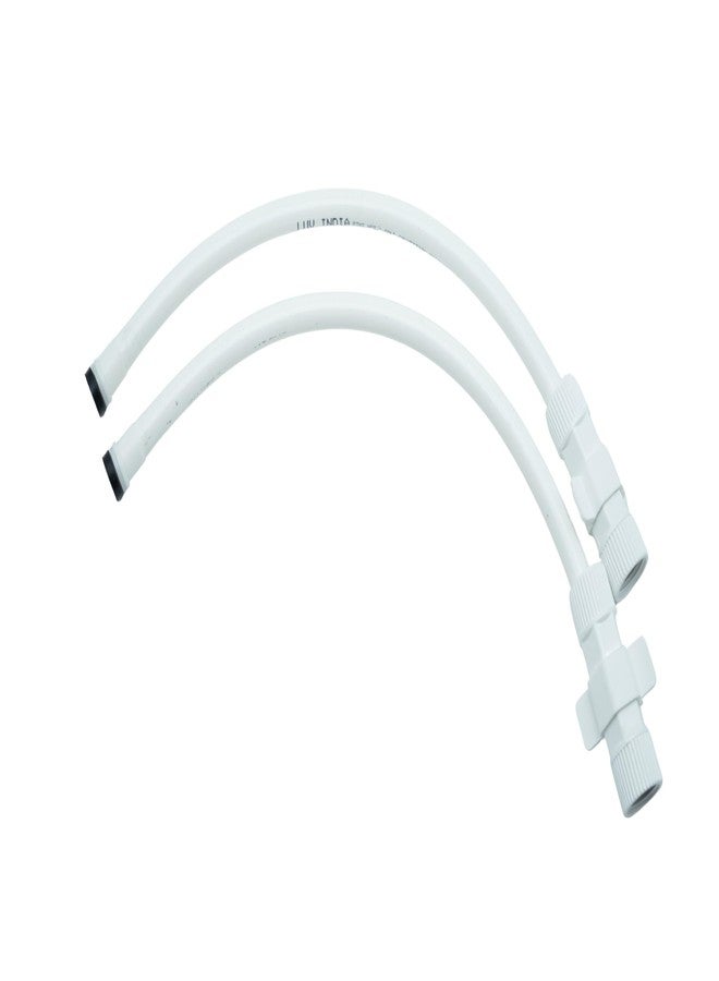 LuvBath Fitting 18-Inch (45 cm) PTMT Connection Pipe | White | Leakproof Hose for Hot & Cold Water | Bathroom, Kitchen, Toilet, Sink & Geyser | Pack of 2, 18-Inch (45 cm) - Image 1