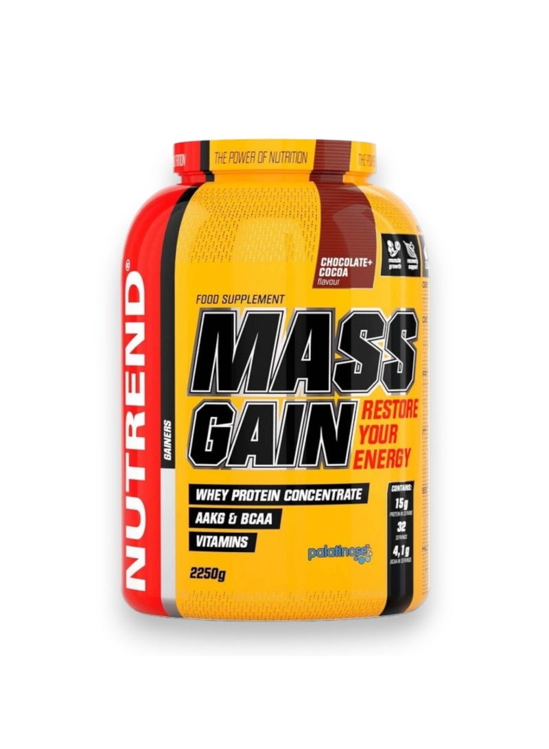 NUTREND Mass Gains , Chocolate + Cocoa Flavour,  2250g, 32 Servings