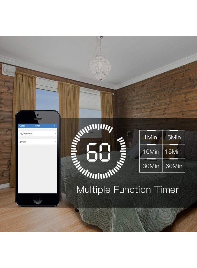 تويا مفتاح شيش حصيرة ذكي Tuya Wifi فردي ابيض - Image 3