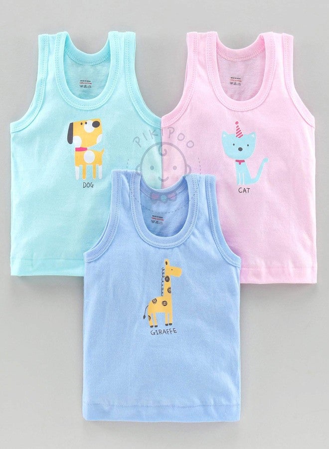 PIKIPOO Multicolor-2 Cotton Sleeveless Vest for Baby Boys & Girls, Pack of 6 (0-3 M) - Image 3