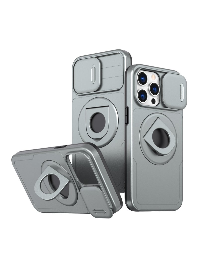 General Magsafe iPhone 15 Pro Max/15 Plus/15 Pro/15 Case, iPhone 15 Pro Max/15 Plus/15 Pro/15 Case with Slide Cover Camera Case with 360° Ring Bracket, Magnetic Car Holder  - Image 1
