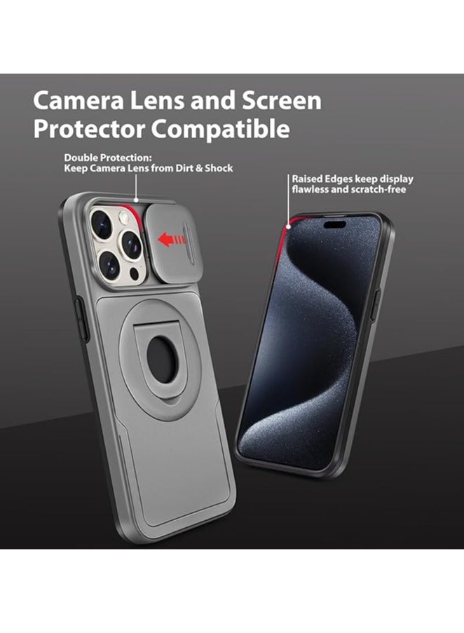 General Magsafe iPhone 15 Pro Max/15 Plus/15 Pro/15 Case, iPhone 15 Pro Max/15 Plus/15 Pro/15 Case with Slide Cover Camera Case with 360° Ring Bracket, Magnetic Car Holder  - Image 4