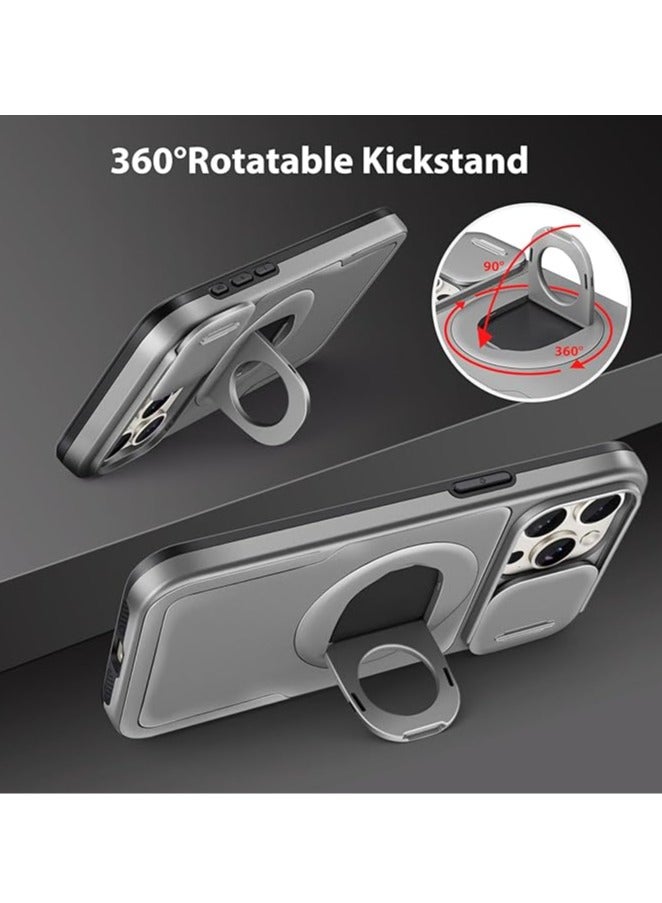 General Magsafe iPhone 15 Pro Max/15 Plus/15 Pro/15 Case, iPhone 15 Pro Max/15 Plus/15 Pro/15 Case with Slide Cover Camera Case with 360° Ring Bracket, Magnetic Car Holder  - Image 5