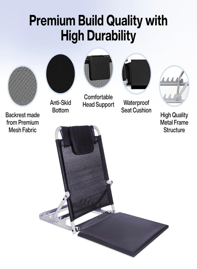 QP360 Adjustable Hospital Back Support for Bed, Back Rest Bed Chair, Bed Recliner for Patients in Bed, Large Size, Multifunction, 6 Changeable Recline Angles, Foldable & Portable - Image 4