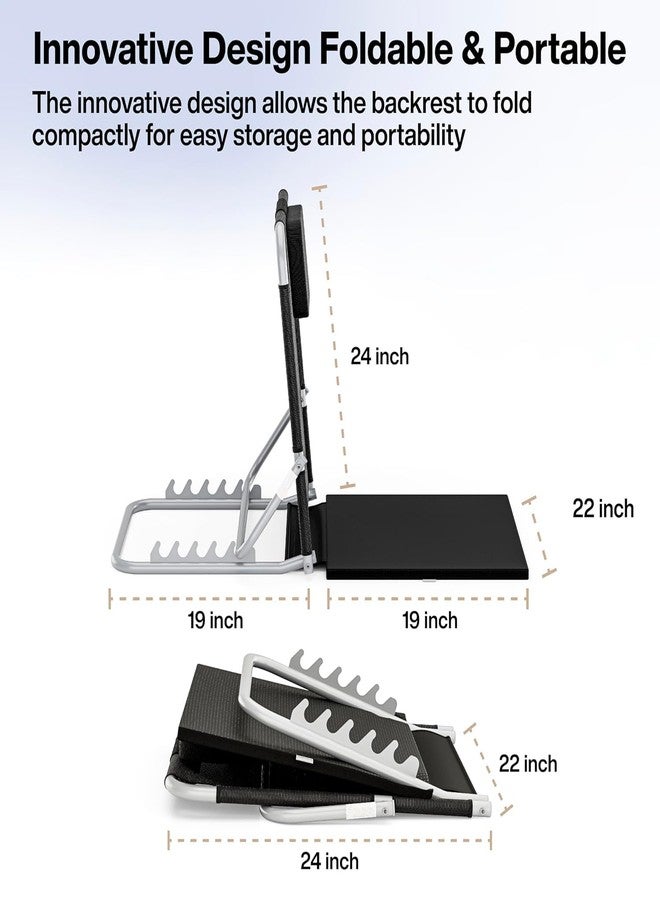 QP360 Adjustable Hospital Back Support for Bed, Back Rest Bed Chair, Bed Recliner for Patients in Bed, Large Size, Multifunction, 6 Changeable Recline Angles, Foldable & Portable - Image 5