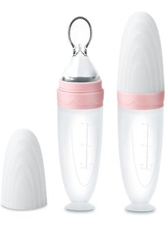 Termichy Termichy Baby Spoon Bottle Squeeze Feeder, Silicone Feeding Spoon Baby Food Feeder, Cutlery for Children, 90 ml (Pink, 2 Pieces)  - Image 1