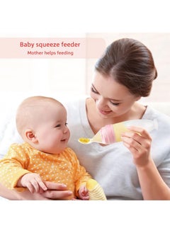 Termichy Termichy Baby Spoon Bottle Squeeze Feeder, Silicone Feeding Spoon Baby Food Feeder, Cutlery for Children, 90 ml (Pink, 2 Pieces)  - Image 2