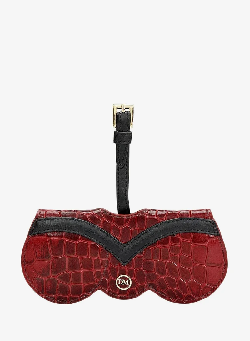 Da Milano Croco Leather Spectacle Case - Cherry