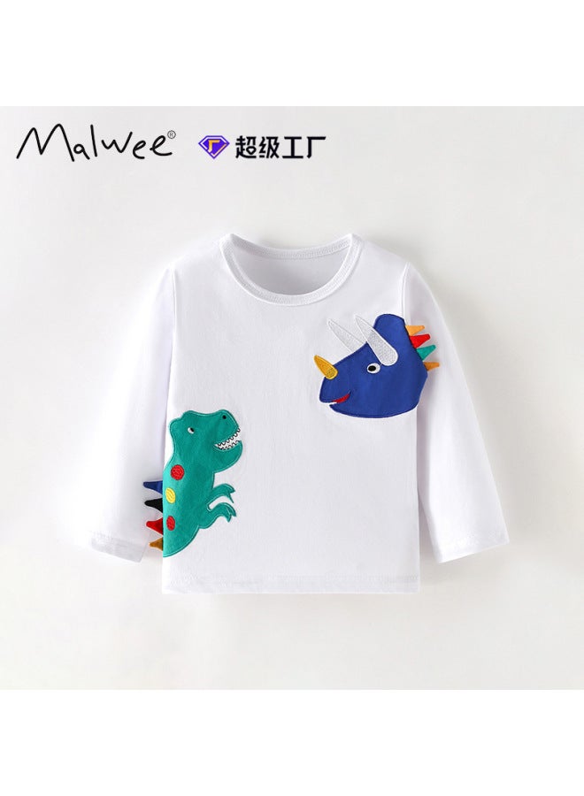 Malwee Boys T-shirt, And Winter Style, Handsome Round Neck Shirt, European And American Small To Medium Kids Casual Long Sleeve Base Layer Top