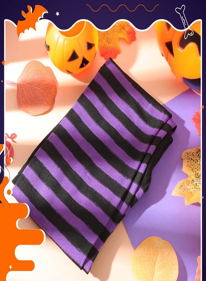 Tarpop Halloween Kids Witch Tights Purple and Black Striped Tights Party Cosplay Pantyhose for Children Dress Up, Age 6-12 - Image 4