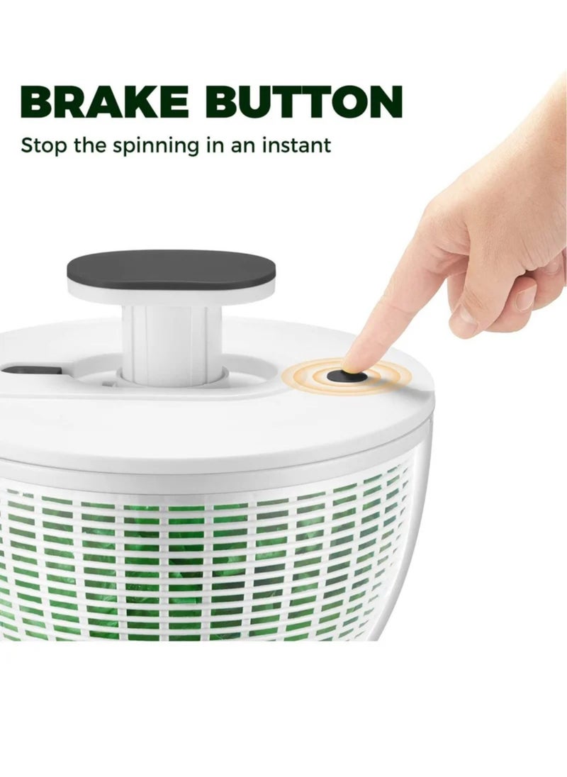 Generic Salad Spinner Large 6L, Manual Lettuce Spinner for Vegetable Prepping, One-Handed Pump Fruit Spinner, Quick Drying Salad Leaves with Bowl and Colander  - Image 2