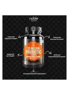 noble nature 25 Billion Probiotic & Prebiotic Supplement for Digestive, Intestinal & Immune Health Shelf Stable, Soy, Dairy & Gluten Free, 60 Capsules  - Image 5