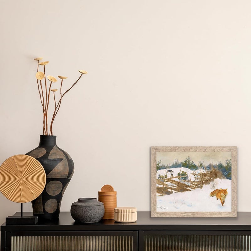 HoozGee Floral Canvas Art - Bouquet of Flowers in a Vase Vincent Van Gogh Inspired Bouquet in Vase with Rustic Wood Frame | Home Office Decor | Vintage Botanical Painting (11"x14" FRAME) - Image 3