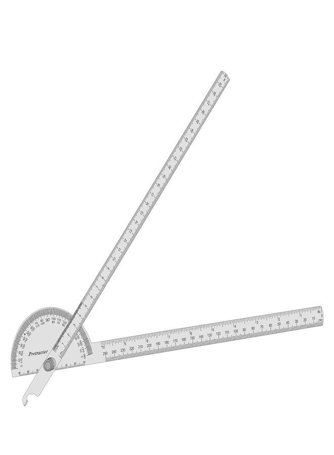 Nortools Stainless Steel Angle Protractor -180° Two Arm Ruler Adjustable Finder Angle Protractor Ruler Woodworking Machinist Measure Tools with Dual Metric-Imperial Units (30 cm/ 11.8 Inch) - Image 1