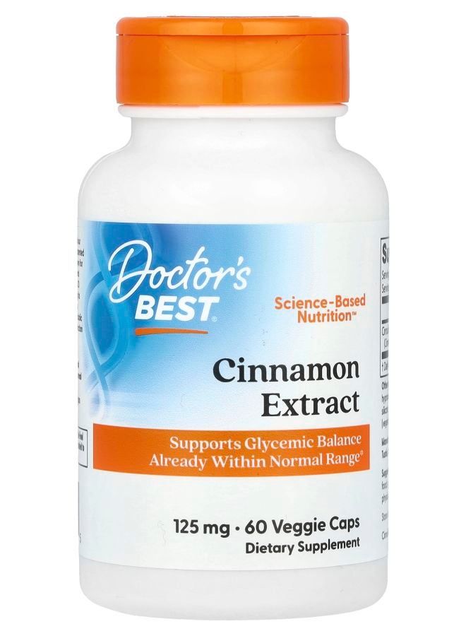 Doctor's Best مستخلص القرفة 125 ملغ 60 كبسولة نباتية - Image 1