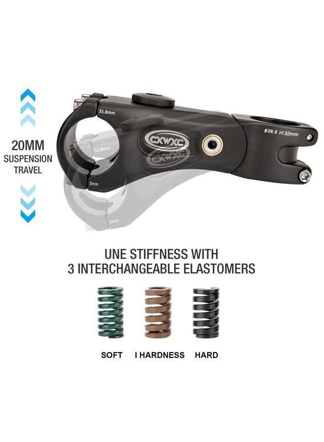 CXWXC Suspension Bike Stem - 100/135mm Bike Stem Riser for Handlebar - ShockStop Bike Handlebar Riser Extender for Mountain Gravel Road City Bicycle (31.8 x 110mm) - Image 4