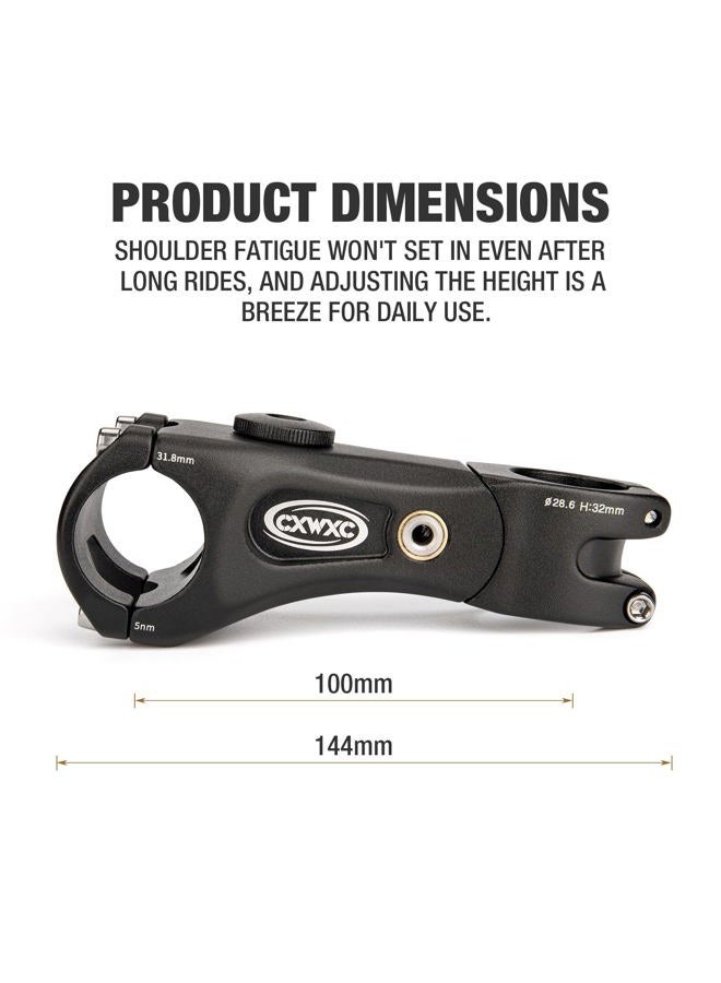 CXWXC Suspension Bike Stem - 100/135mm Bike Stem Riser for Handlebar - ShockStop Bike Handlebar Riser Extender for Mountain Gravel Road City Bicycle (31.8 x 110mm) - Image 5