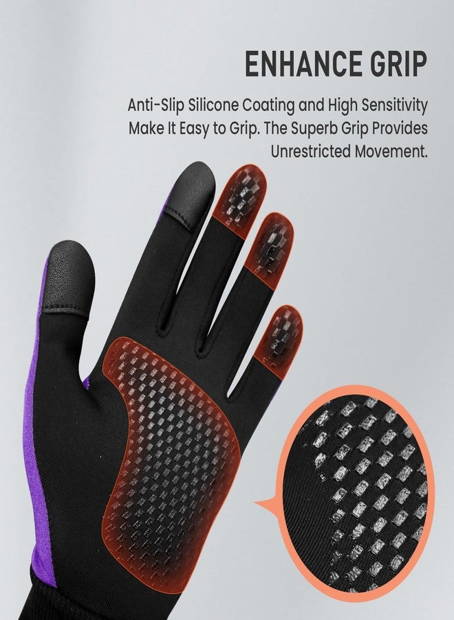 FINGER TEN Winter Gloves Touchscreen for Kids Boys Girls Running Thermal Gloves for Cold Weather, Youth Lightweight Warm Touch Screen Gloves for Hiking Skating Football (Purple, X-Small) - Image 4