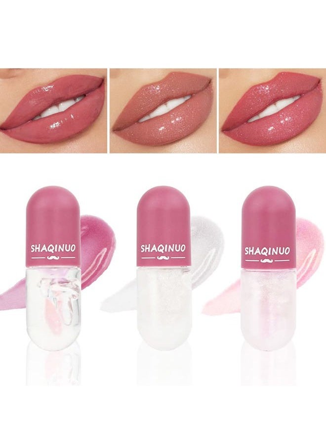BINGBRUSH 3 Pcs Color Changing Lip Gloss Lip Oil Tinted, Pink Magic Mood Lipstick,Temperature Color Change Lip Stain Lip Balm, Longlasting Lips Will Not Dry Out  - Image 1