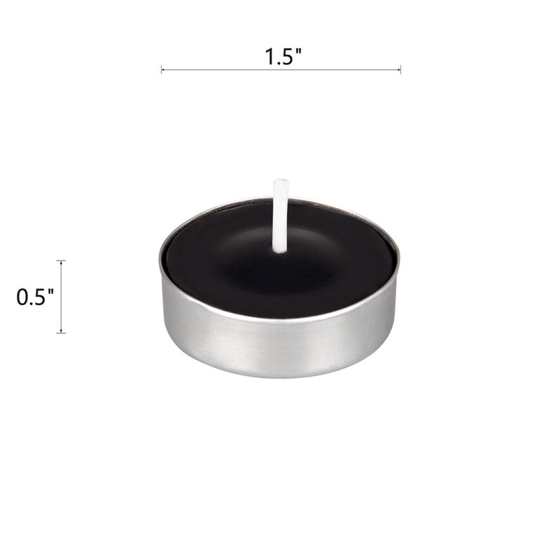 Mega Candles 50 pcs Unscented Black Tea Lights Candles, Pressed Wax Candle 3.5 Hour Burn Time, Home DÃ©cor, Wedding Receptions, Occasions, Festivities, Events, Meditations, Spa, Prayers, Vigil - Image 2