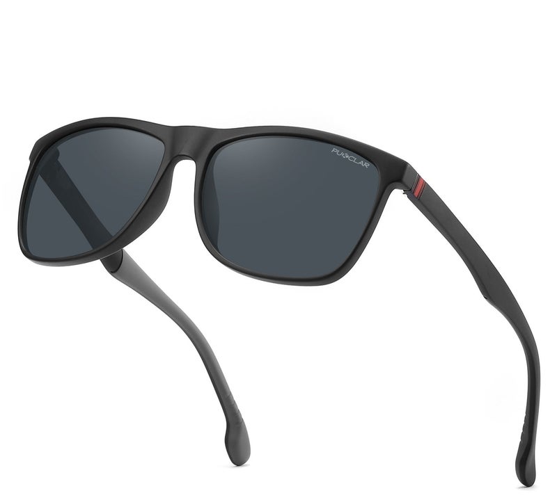 بوكيلار نظارات شمسية للرجال بعدسات مستقطبة وخفيفة الوزن بإطار TR90 للحماية من الأشعة فوق البنفسجية 400 بمفصلات زنبركية من بوكيلار - Image 1