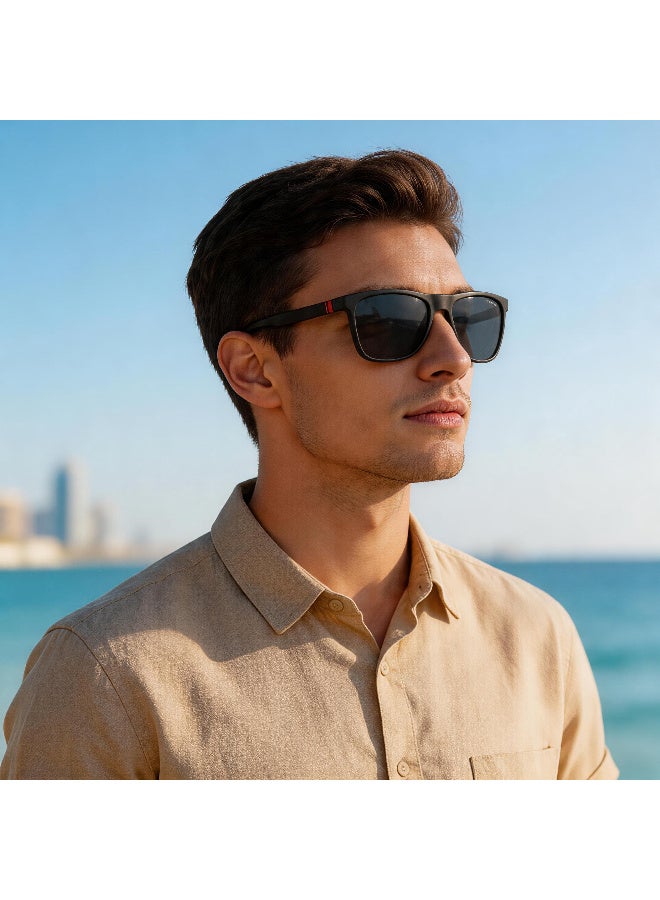 بوكيلار نظارات شمسية للرجال بعدسات مستقطبة وخفيفة الوزن بإطار TR90 للحماية من الأشعة فوق البنفسجية 400 بمفصلات زنبركية من بوكيلار - Image 2