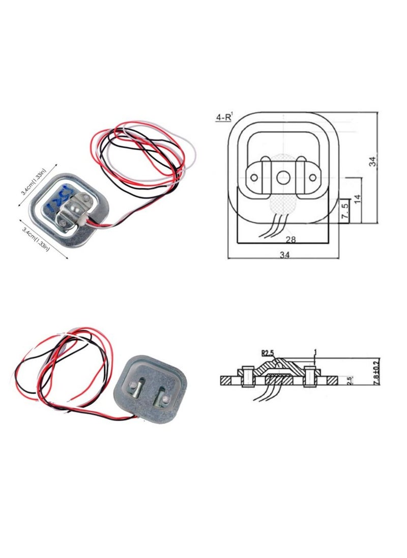 Generic - 4pcs 50kg Load Cell Half-Bridge Human Body Scale Weight Weighting Sensor + 1pc HX711 Amplifier AD Module for Arduino - Image 1