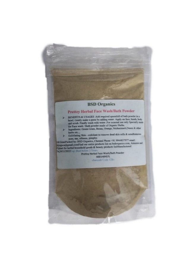 BSD Organics Prettzy Herbal Face Wash/Bath Powder Scrub (100 Gram)  - Image 2