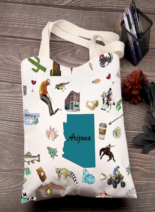 FEELMEM Arizona Travel Gift Arizona Vacation Canvas Tote Bag Arizona Trip Souvenir Shoulder Bag Arizona Merchandise - Image 3